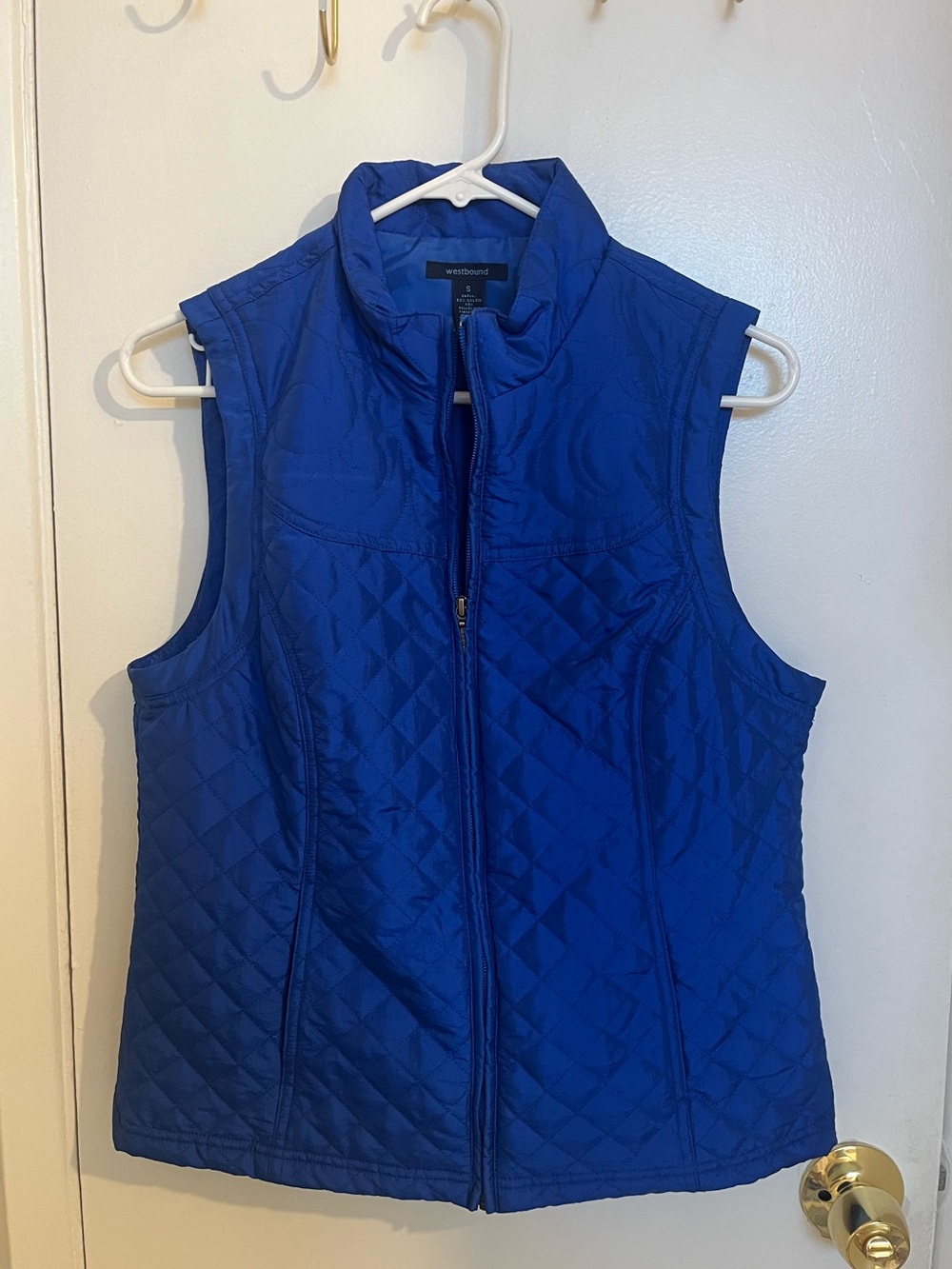Westbound Quilted Royal Blue Sleeveless Puffer Vest